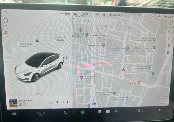 Tesla Model 3 cena 133000 przebieg: 76000, rok produkcji 2021 z Katowice małe 46